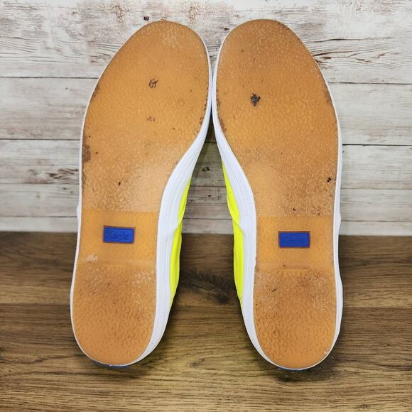Keds Women's Champion Seasonal Canvas Low Top Sneaker Neon Yellow size 8.5 - Picture 8 of 8